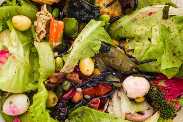 pile of food scraps used for bokashi composting